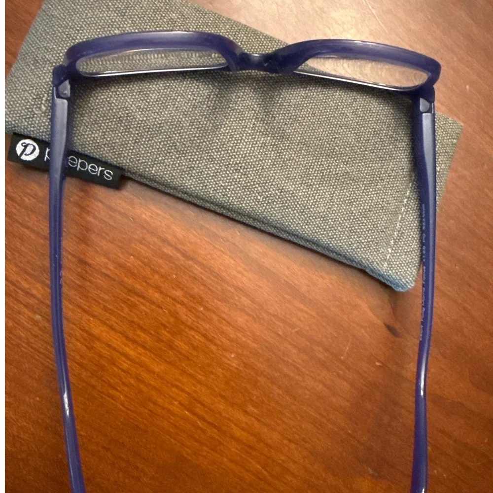Peepers +1.25 reading glasses Foxy Mama blue glitter sparkle with case EUC
